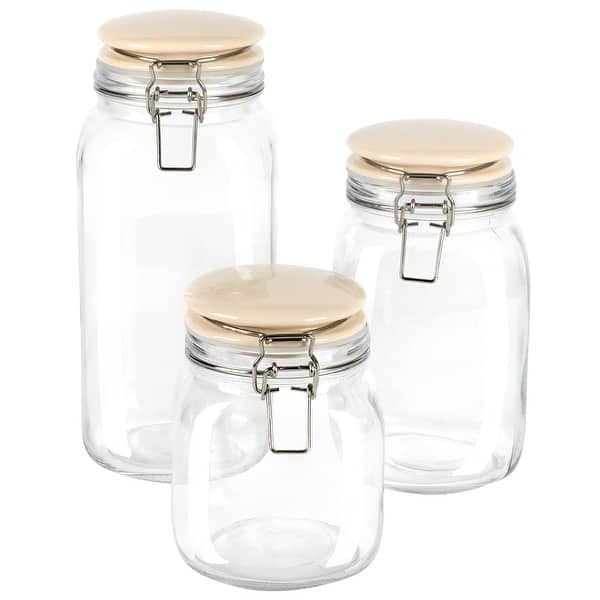 Home Basics 153.6 oz. X-Large Clear Glass Mason Canister Jar