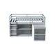 preview thumbnail 8 of 21, Twin loft bed with storage compartments, chest of drawers, shelves and pull-out desk