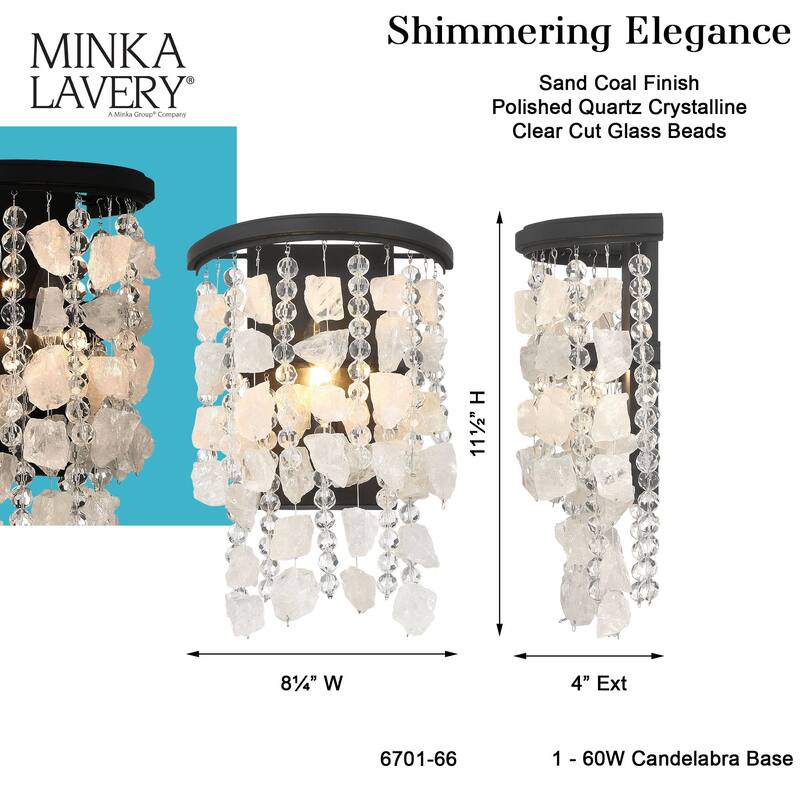 Minka Lavery 6701 Shimmering Elegance 12" Tall ADA Wall Sconce with
