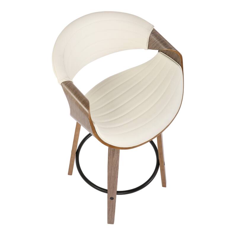 Carson Carrington Kanteborg 26" Fixed-Height Counter Stool with Bent Wood Legs & Round Footrest (Set of 2)