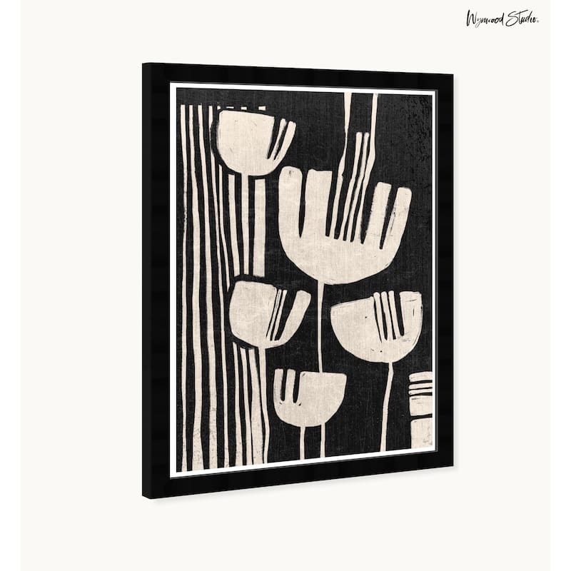 Wynwood Studio Noir Lillies Framed Boho Minimalist Abstract Prints