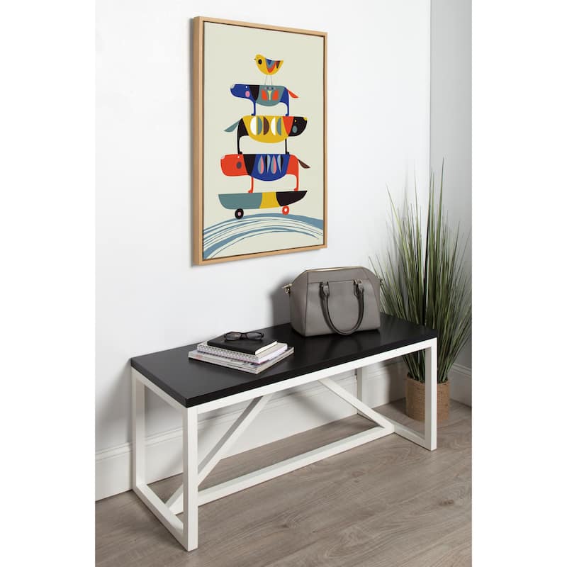 Kate and Laurel Sylvie Skate Dog Framed Canvas by Rachel Lee