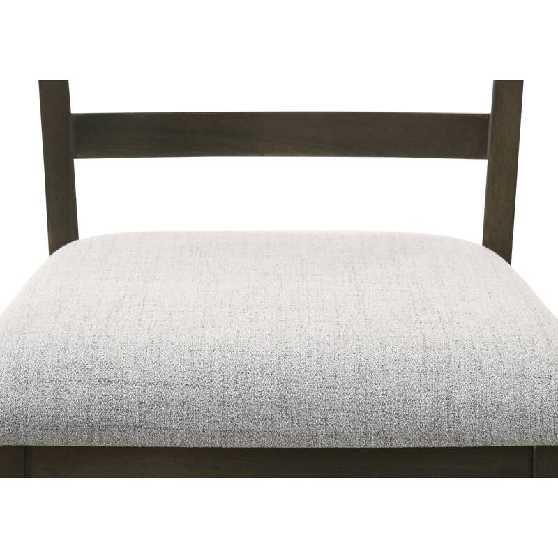 2-Piece Transitional Counter Height Chair Set - Brown Finish Upholstered