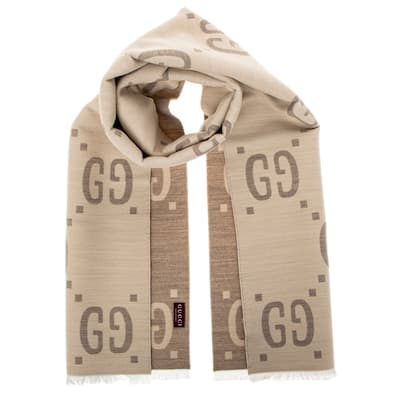 Gucci GG Jacquard Wool Scarf