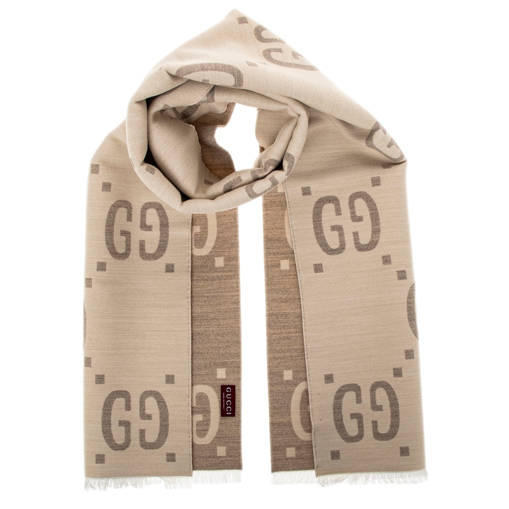 Gucci GG Jacquard Wool Scarf