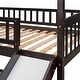 preview thumbnail 8 of 7, Espresso Twin Over Twin Bunk Bed with Slide - Playhouse Design