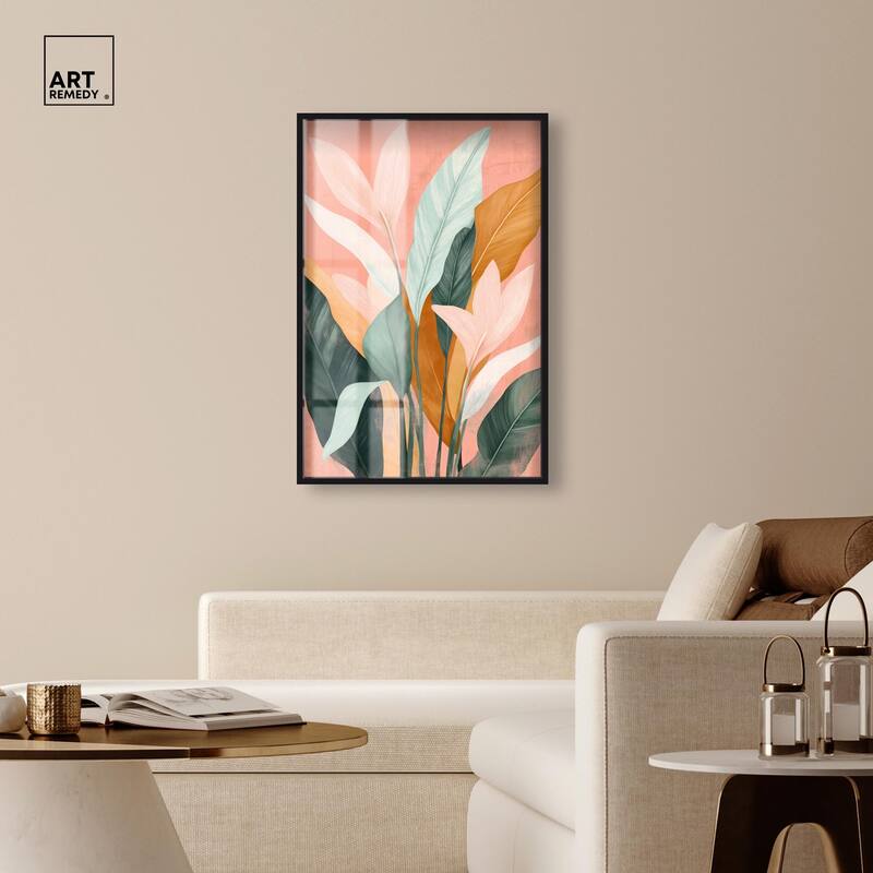 Peach and Palm Shadowbox by Art Remedy
