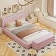 preview thumbnail 13 of 20, 2-Pieces Bedroom Sets, Queen Size Velvet Platform Bed Frame Tufted Upholstered Bed with Rectangular Upholstered Ottoman