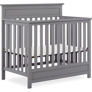 Dream On Harbor 4-in-1 Convertible Mini Crib Steel Grey