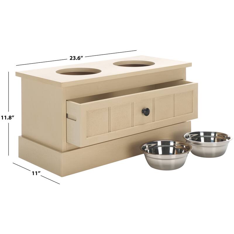 SAFAVIEH Boomer Pet Feeder with Drawer - 24"W x 11"D x 12"H