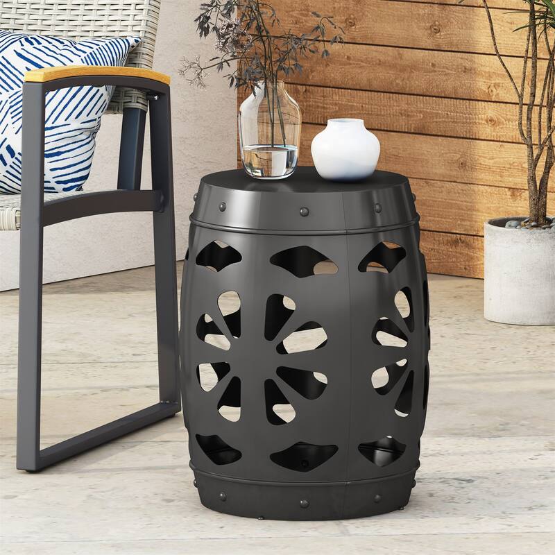Metal end Table -Large - Black