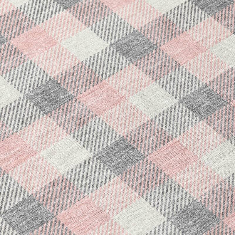 HomeRoots Plaid Transitional Rectangle Outdoor Rug