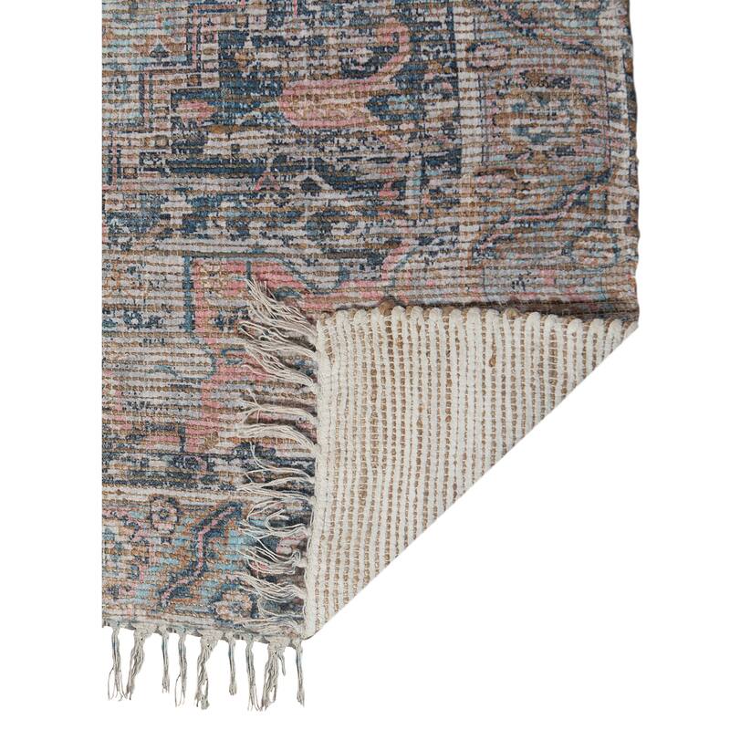 Carson Carrington Lugnvik Blue/Pink Jute Blend Flatweave Area Rug