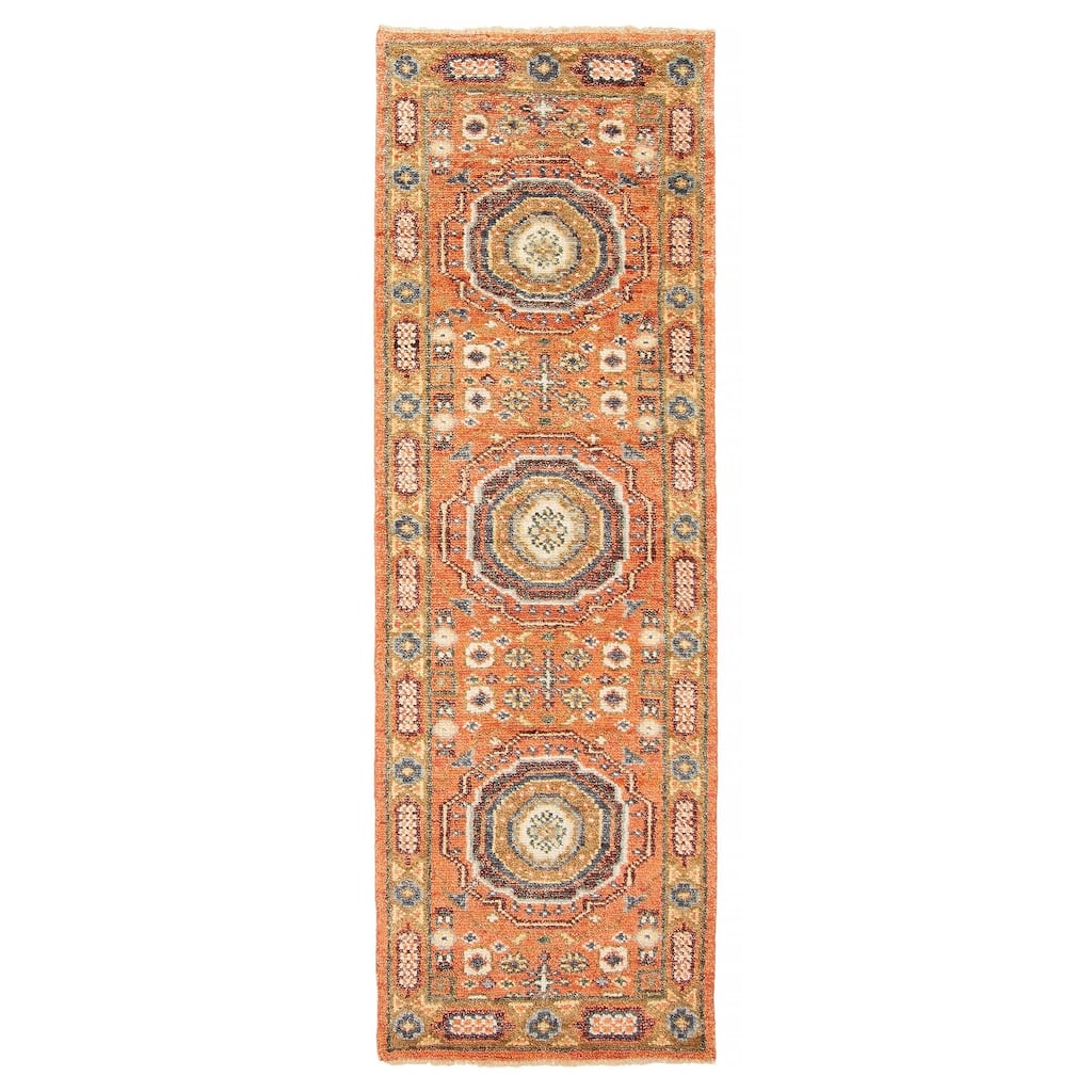 ECARPETGALLERY Hand-knotted Jules Serapi Copper Wool Rug - 2'7 x 8'2
