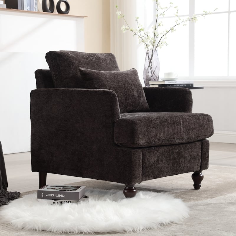 Modern Wood Frame Armchair for Living Room