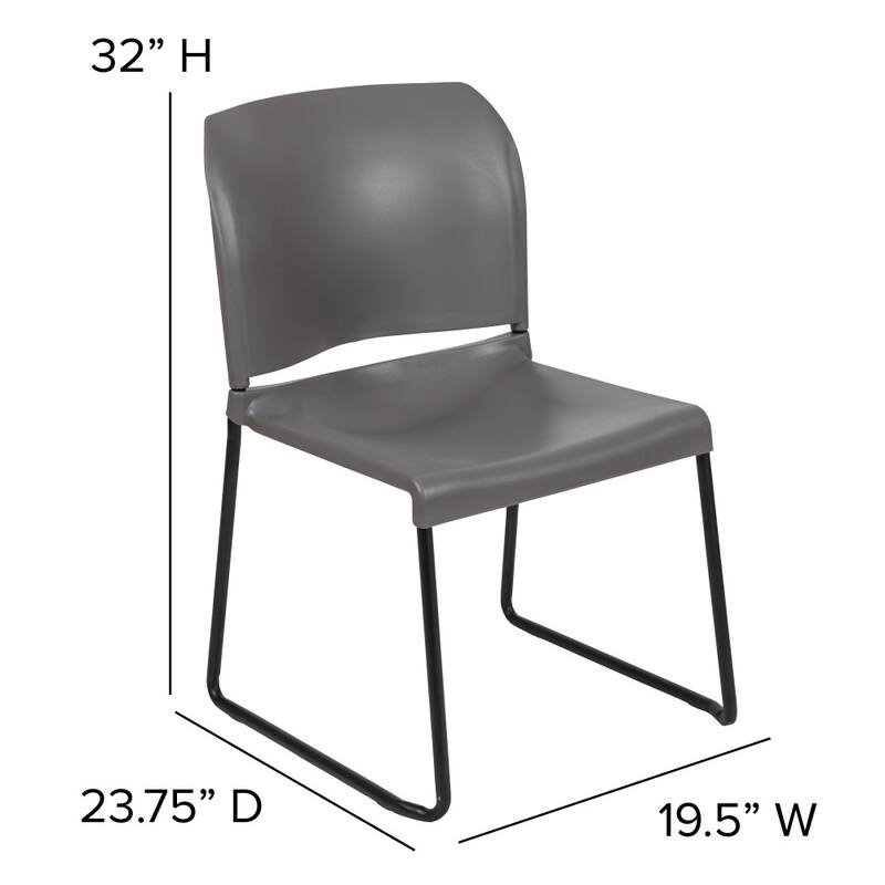 5 Pack 880 lb. Capacity Full Back Contoured Sled Base Stack Chair