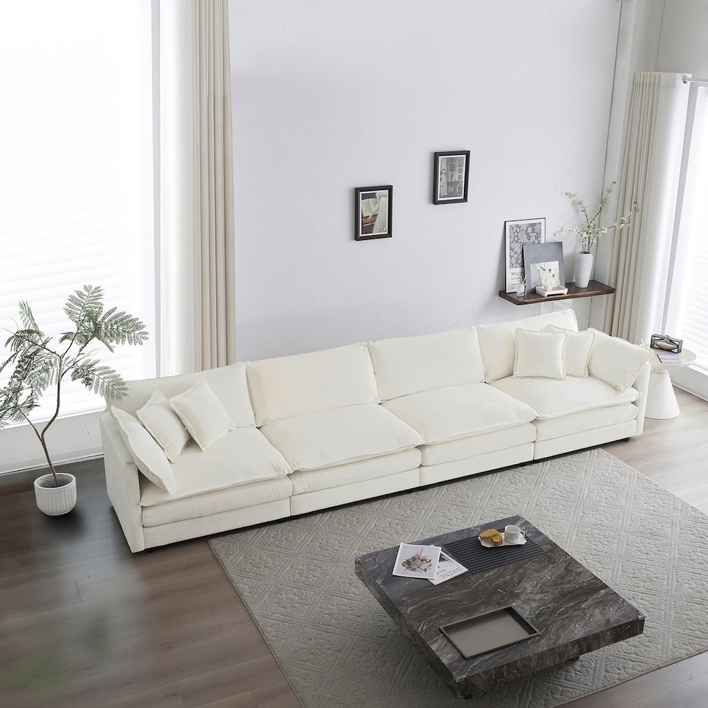 Combination Modular Chenille 4 Seat Sofa Couch for Living Room