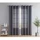 preview thumbnail 13 of 94, HLC.me Abbey Faux Linen Textured Semi Sheer Privacy Light Filtering Transparent Window Grommet Curtain Panels, Pair