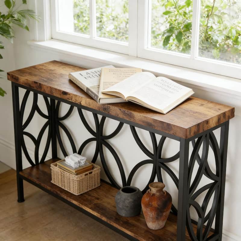 Industrial 2-Tier Console Table - Sofa & Coffee Table