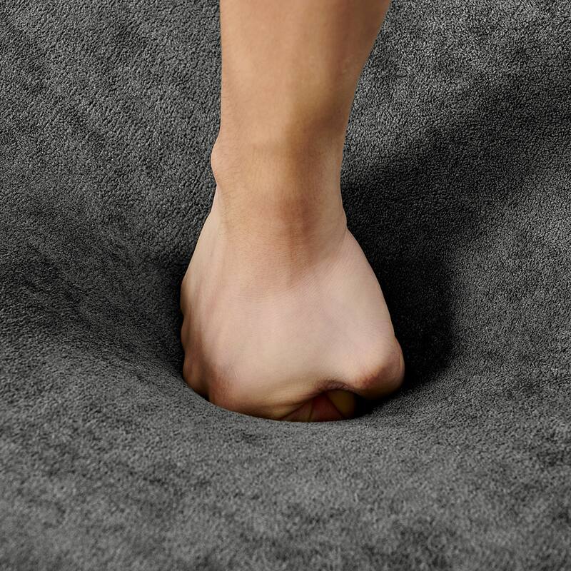 Roomfitters Modern Cloud 4-Seater Curved Sectional Sofa, Minimalist Compression Couch, Chenille