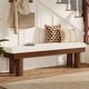 preview thumbnail 1 of 17, Upholstered Entryway Bench, Faux Shearling Padded Seat Shoe Bench, Bedroom Entrance Living Room End-of-Bed Accent Stool White & Dark Walnut