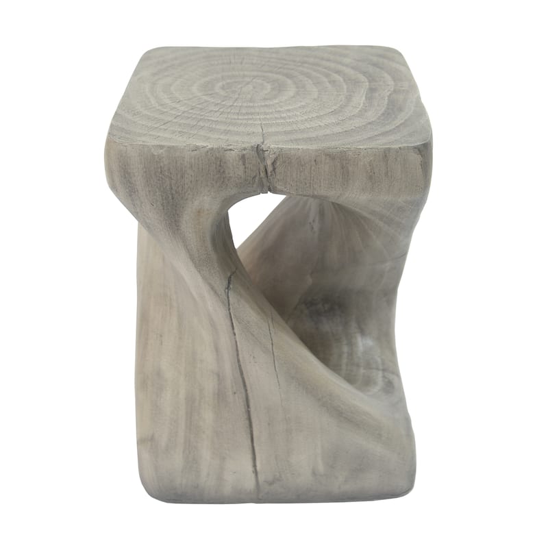 Spiral-Design Side Table Featuring Timber-Like Texture‌