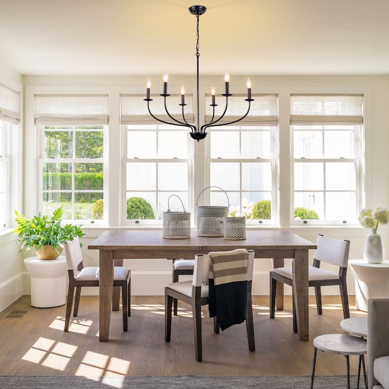 6-Light Vintage Candle Chandelier Light for Dining Room Bedroom Kitchen