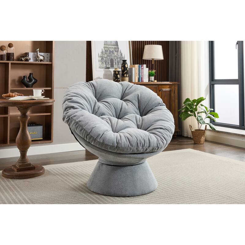Oversized Swivel Accent Chair, 360-Degree Swivel Barrel Chair, Papasan Chair for Living Room and Bedroom Comfort