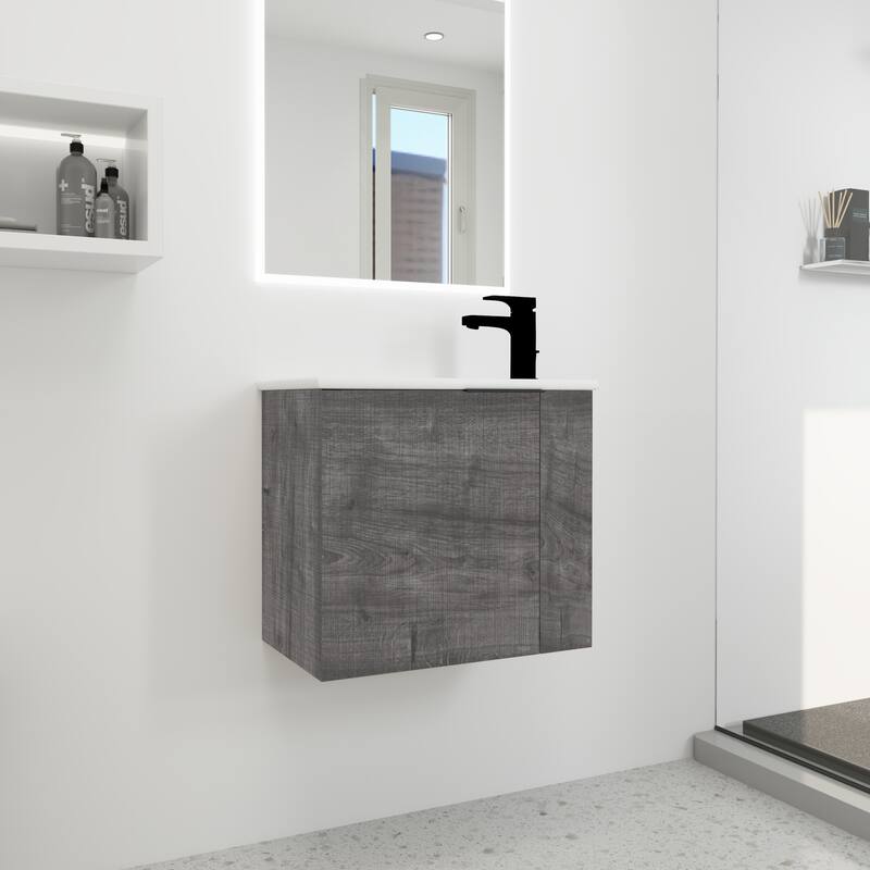 Bathroom Vanity with Sink 22 Inch for Small Bathroom,Floating Bathroom Vanity with Soft Close Door,Bathroom Vanity with Sink