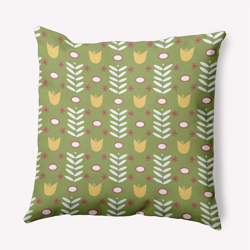 Spring Garden Polyester Indoor/Outdoor Pillow - Apple Green - 18" x 18"