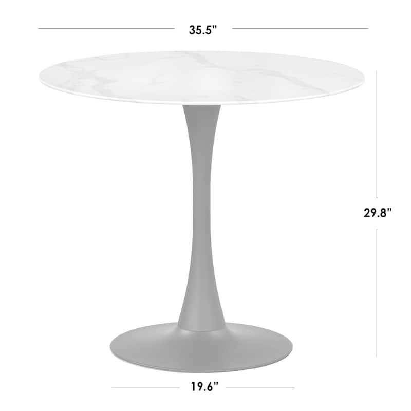 Simple Living Rho Faux Marble/ Glass Pedestal Dining Table