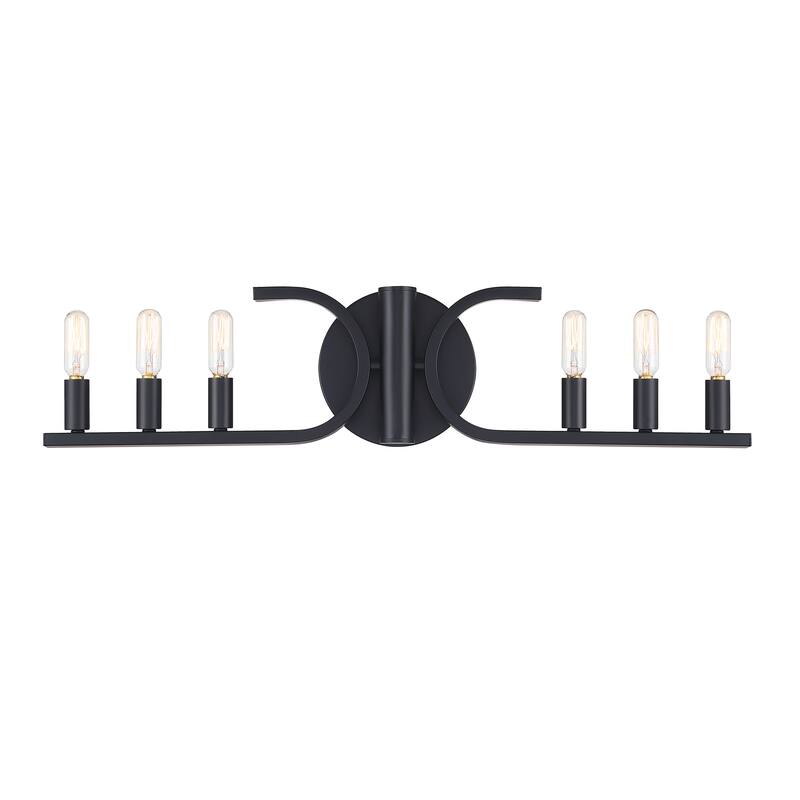 Skye 27.5 in. 6-Light Matte Black Vanity Light for Bathrooms