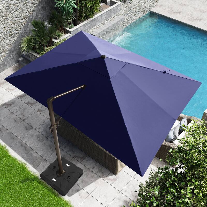 Outdoor 10x12.5 FT Patio Cantilever Umbrella with Weighted Base