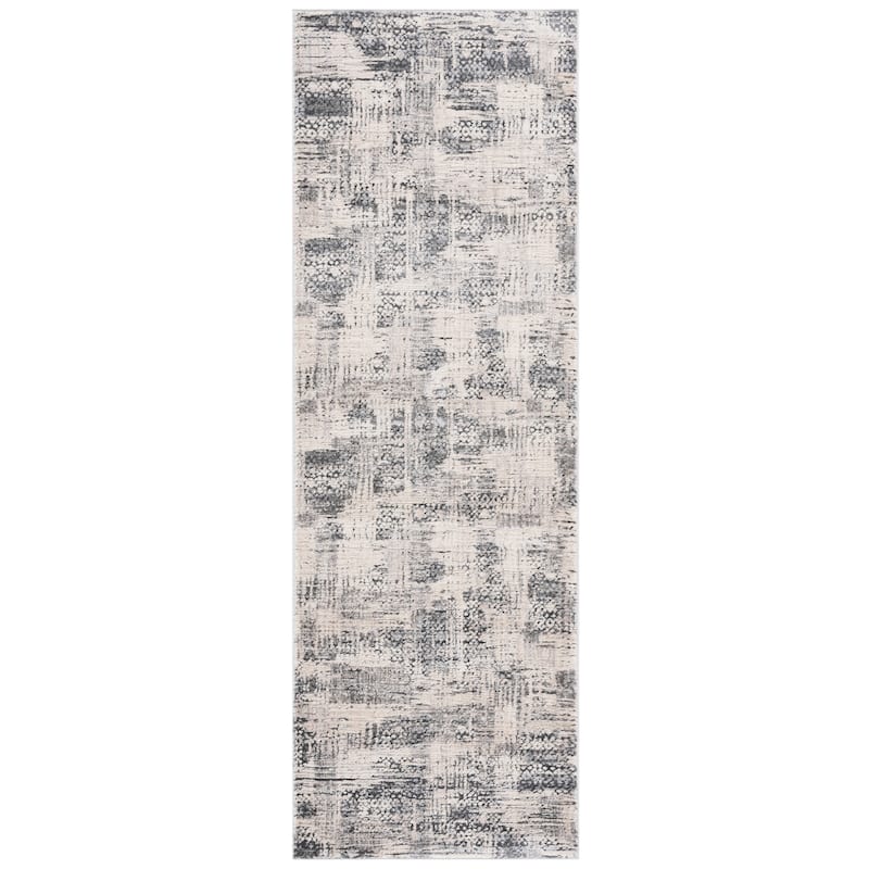 SAFAVIEH Whisper Lela Modern Abstract Rug - 2'6" x 8' Runner - Grey/Light Grey