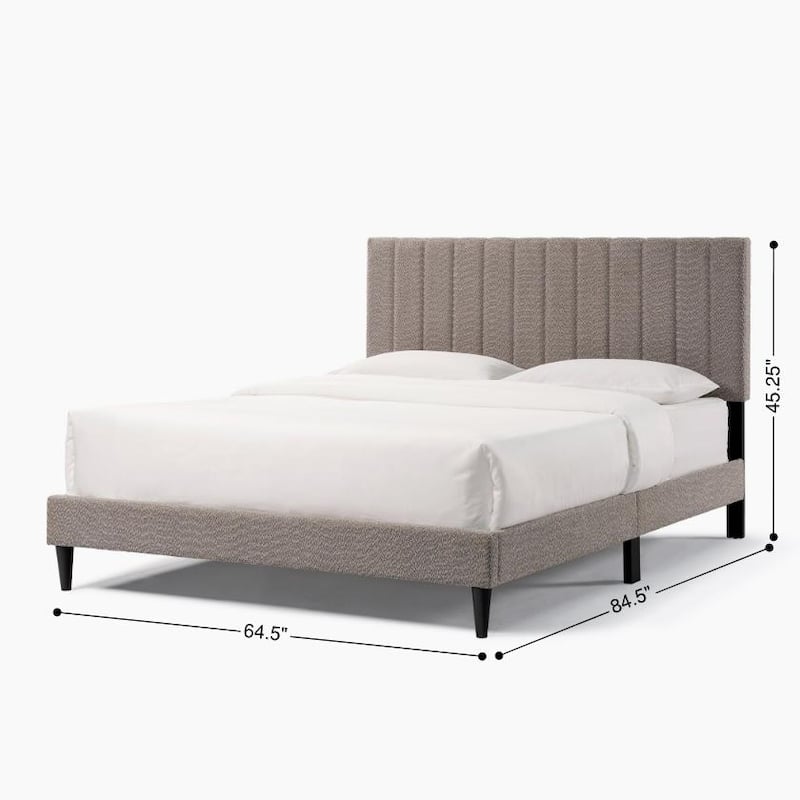 Normsman Dove Tufted Upholstered Platform Bed - Tungsten Gray - Queen - Gray