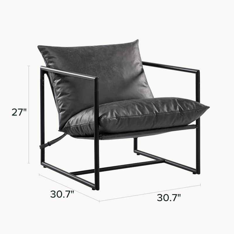 Priage by ZINUS Faux Leather Sling Accent Chair