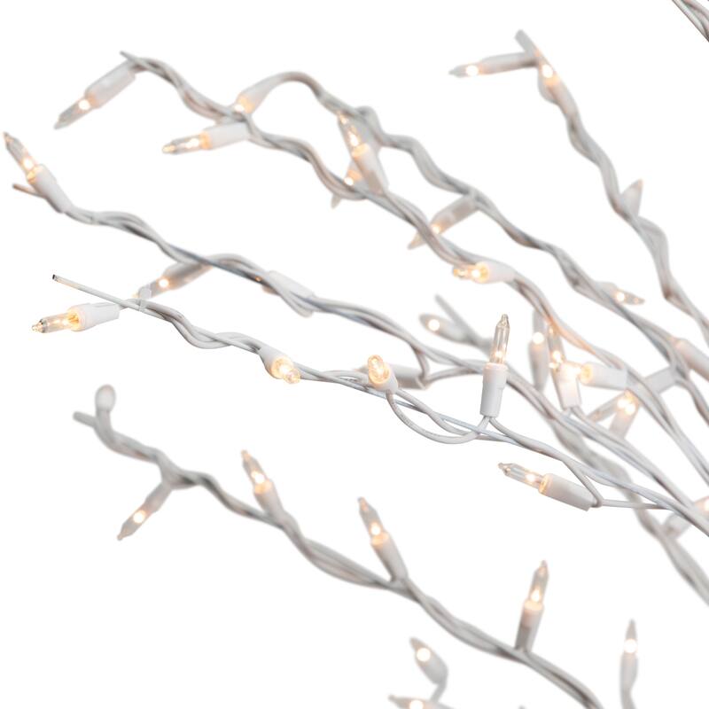6' White Lighted Christmas Cascade Twig Tree Decoration Clear Lights