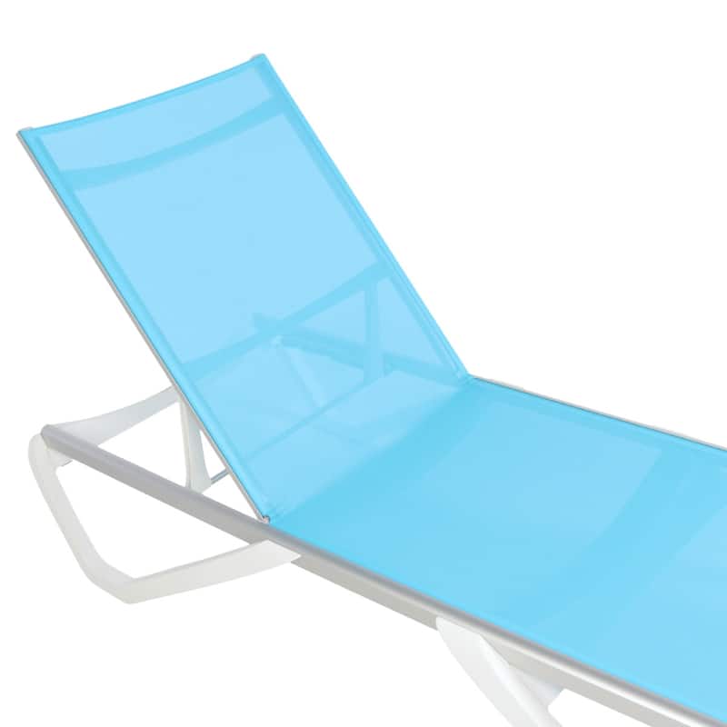 Furnish Theory Seabreeze Deck Patio Sunloungers Lounge Chairs Outdoor Chaise Lounges (Various Frame & Mesh Colors; Set of 2)