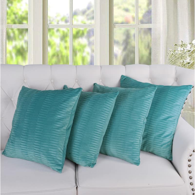 Agnew Pleated Velvet Decorative Throw Pillow Cover Set, NO INSERT