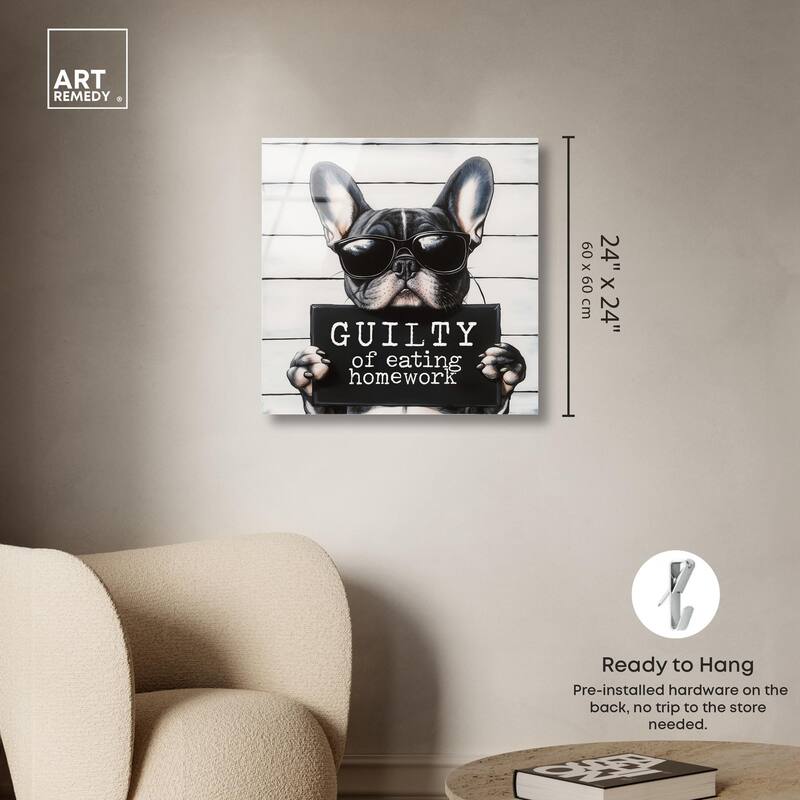 Guilty of Eating Homework Acrylic by Art Remedy, Ready to Hang