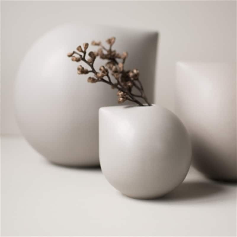Ceramic Nib Mole Vase - 4" - Gray
