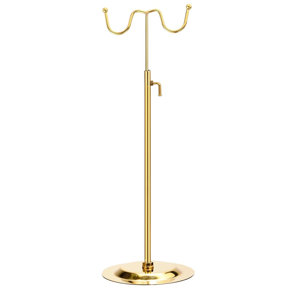 16.1"-28.7" Purse Display Stand, Adjustable Double Hook Handbag Holder