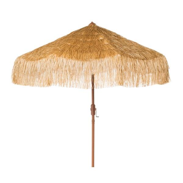 Shop Black Friday Deals On Safavieh Outdoor Living Tiki 9ft Crank Umbrella On Sale Overstock 28228540