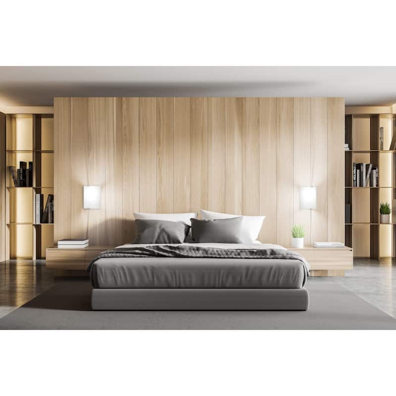 Eglo Grafik 8-inch Chrome Wall Light with Satin Glass Shade