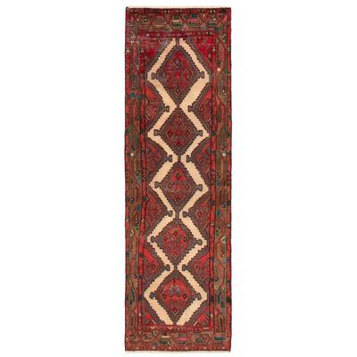 ECARPETGALLERY Hand-knotted Andelz Cream, Red Wool Rug - 2'8 x 8'9