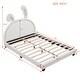 preview thumbnail 28 of 31, Rabbit Themed Platform Bed Full Size PU Leather Upholstered Bed with Sturdy Pinewood Frame and Slatted Support