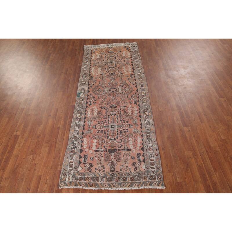 Lilian Persian Vintage Runner Rug Hand-Knotted Wool Carpet - 3'8" x 9'9"