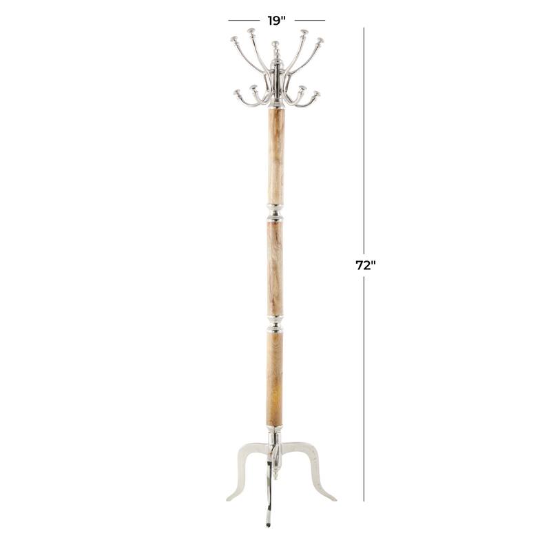 Aluminum Metal Coat Rack - Silver or Gold - Roche River Decor