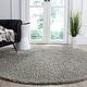 preview thumbnail 68 of 121, SAFAVIEH Athens Shag Ilaha 1.5-inch Thick Rug 6'7" Round - Light Grey - Round