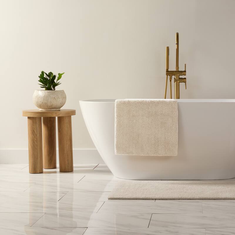 Becky Cameron 100% Cotton Reversible Solid Bath Mat